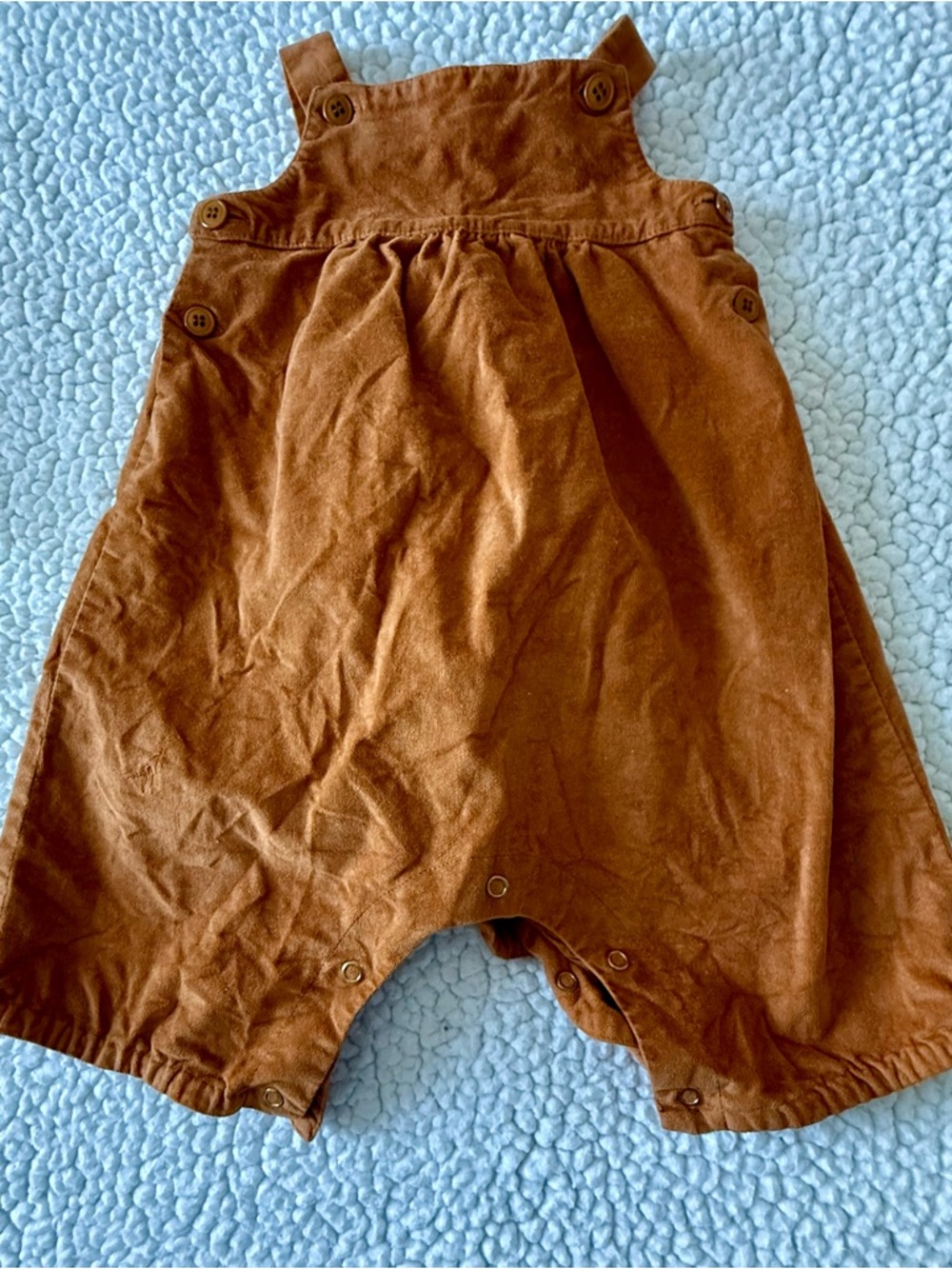 Vild House of Little  Organic Cotton Velvet Toddler Corduroy Romper - Rust Brown